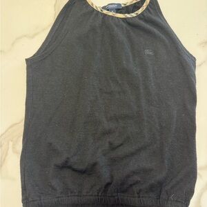 Burberry Black Top with Check Trim